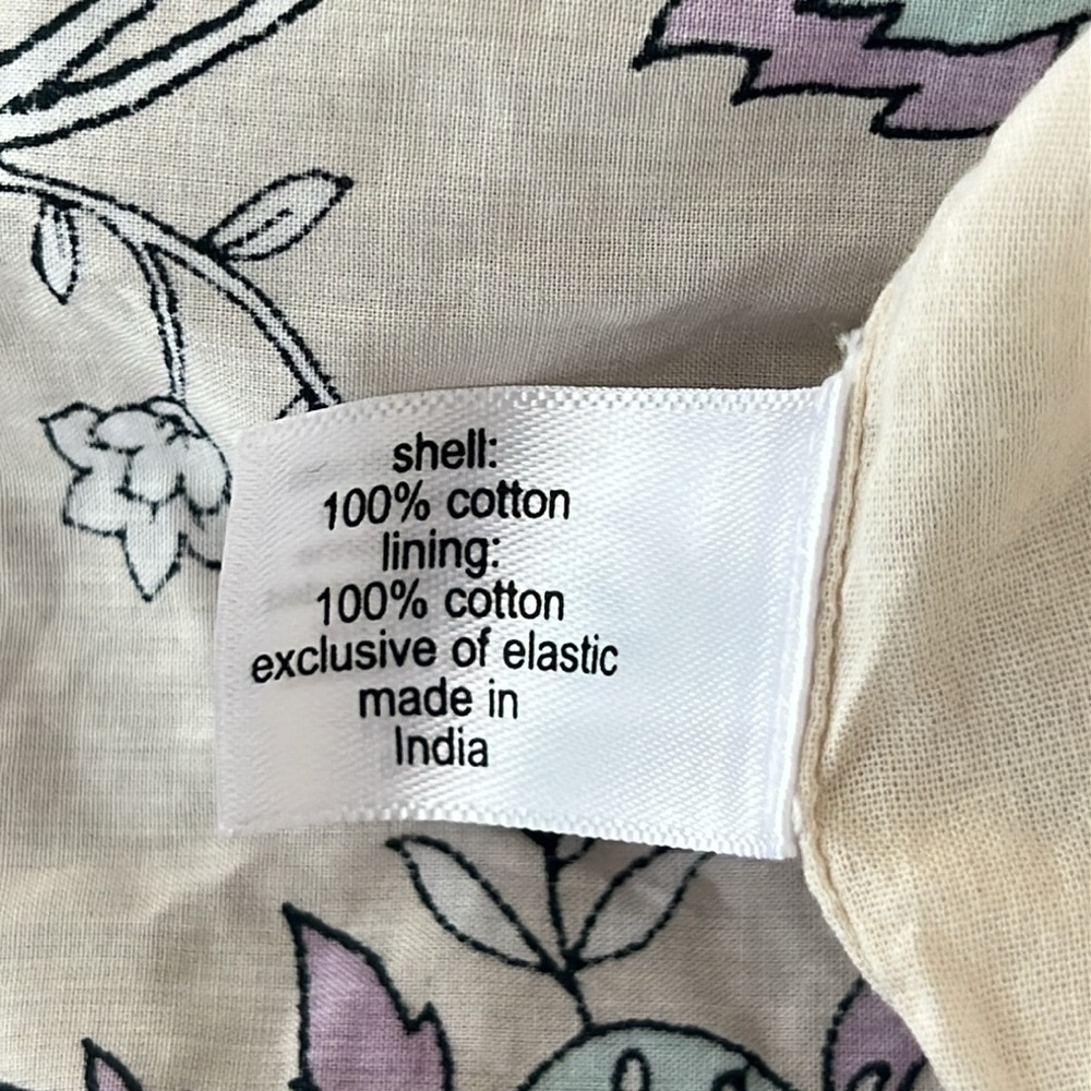 Floral Sun Dress Cream,Lavender & Light Blue Cotton Maxi Dress Tiers NWOT sz20 - Picture 10 of 15